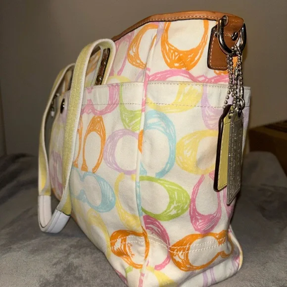 Coach Multicolor Coach Hampton Scribble Signature Tote Bag - Picture 7 of 14